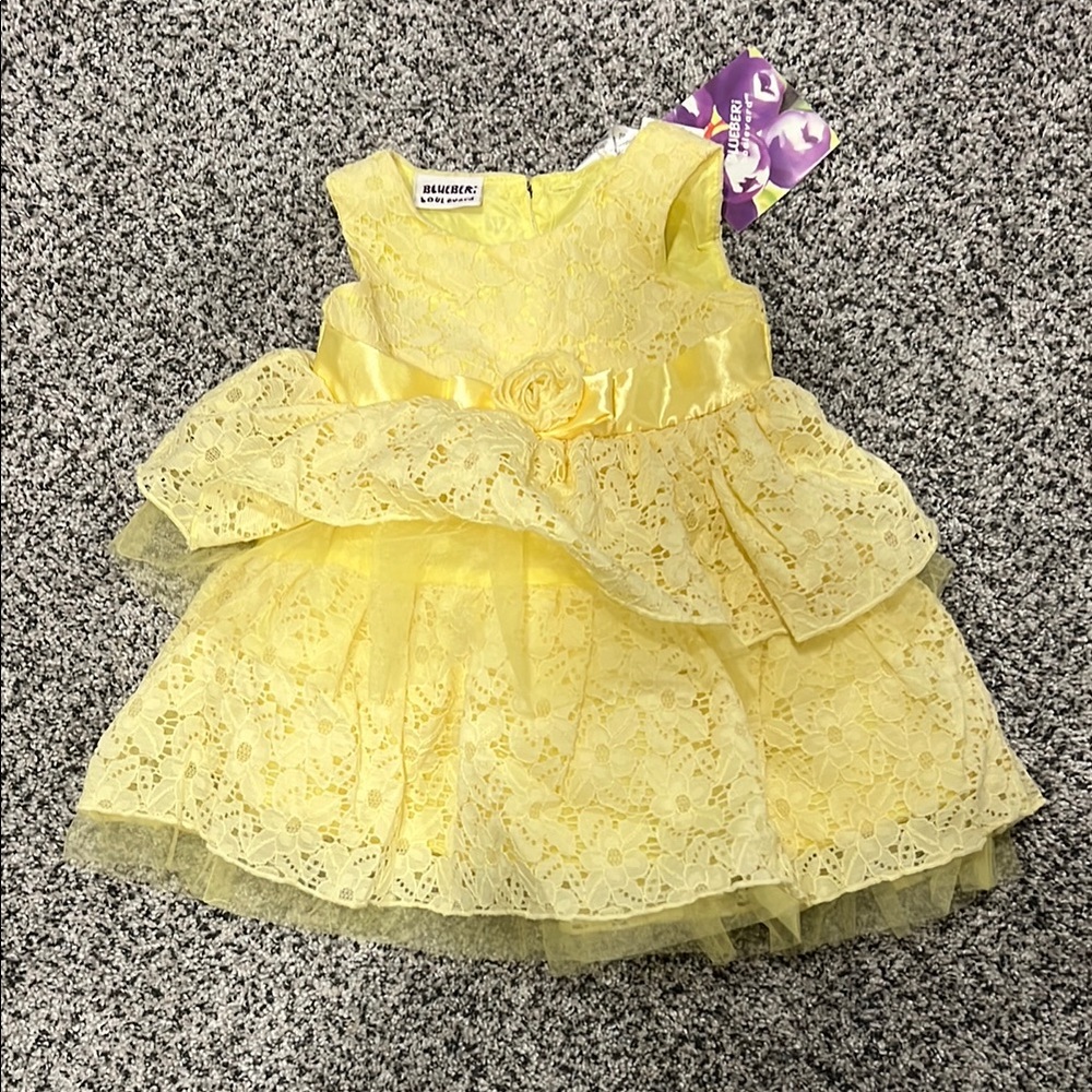 Blueberi Boulevard Yellow Lace Dress. New with tags! 2T